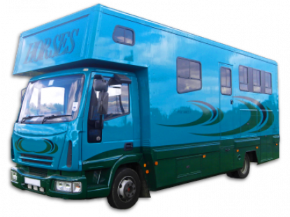 horsebox with spring loaded ramps and external storage