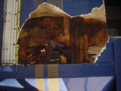 horsebox repair - damaged sidewall